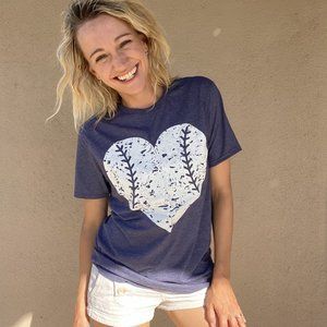 Baseball Heart Love Tee - Baseball Mom - Fan